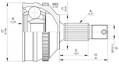 OPEN PARTS cvj564610 -  Шарнирный комплект, приводной вал